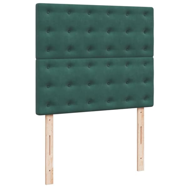 Ramsäng med madrass mörkgrön 120x190 cm sammet