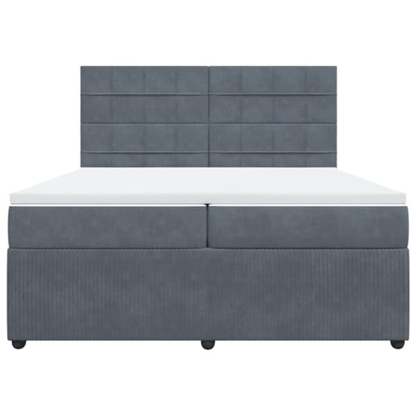 Ramsäng med madrass mörkgrå 200x200 cm sammet