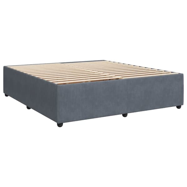 Ramsäng med madrass mörkgrå 200x200 cm sammet