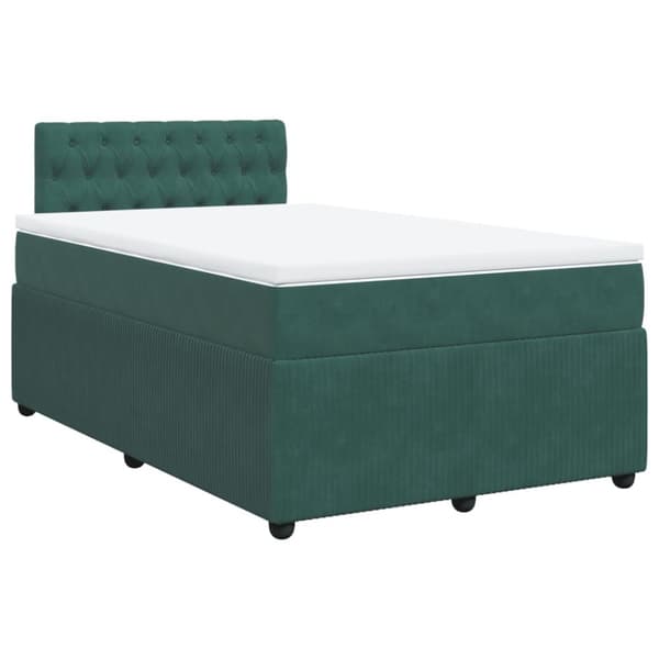 kontinentalseng med madras 120x190 cm velour mørkegrøn