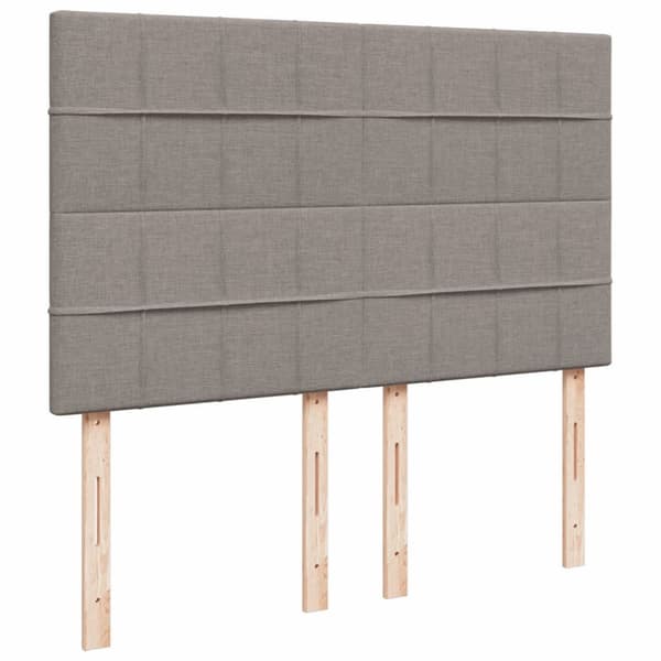 Mannermainen sänky patjalla, taupe, kangas, 140x200 cm