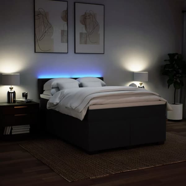 kontinentalseng med madras 160x200 cm stof sort