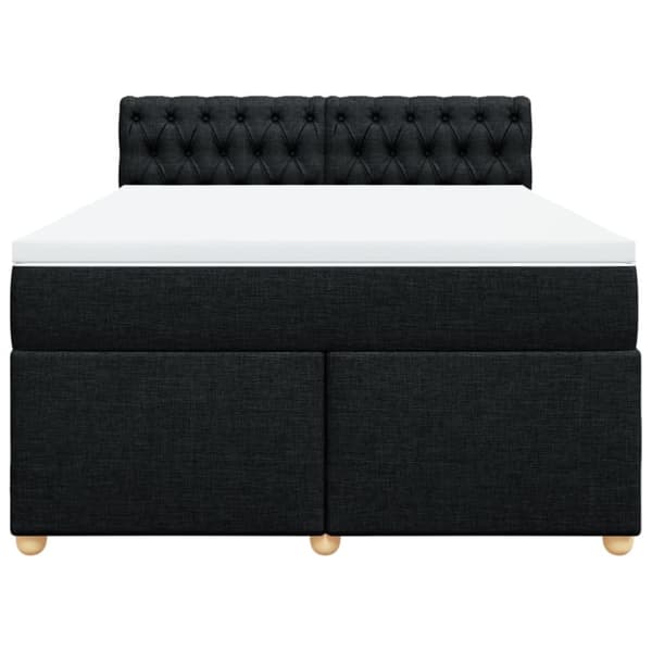 kontinentalseng med madras 140x190 cm stof sort