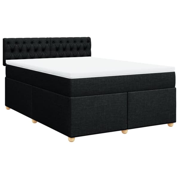 kontinentalseng med madras 140x190 cm stof sort
