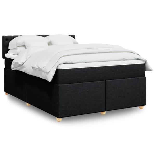 kontinentalseng med madras 140x190 cm stof sort