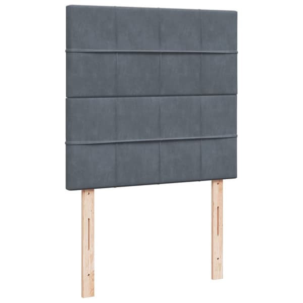 Ramsäng med madrass mörkgrå 90x190 cm sammet