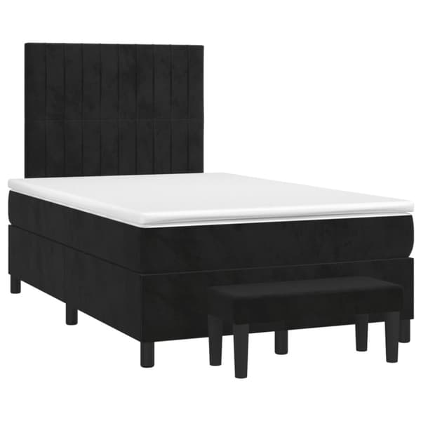 kontinentalseng med madras 120x190 cm velour sort