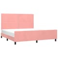 Miniatyrbillede 3 af 10: sengeramme med sengegavl 160x200 cm fløjl pink