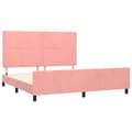 Miniatyrbillede 4 af 10: sengeramme med sengegavl 160x200 cm fløjl pink
