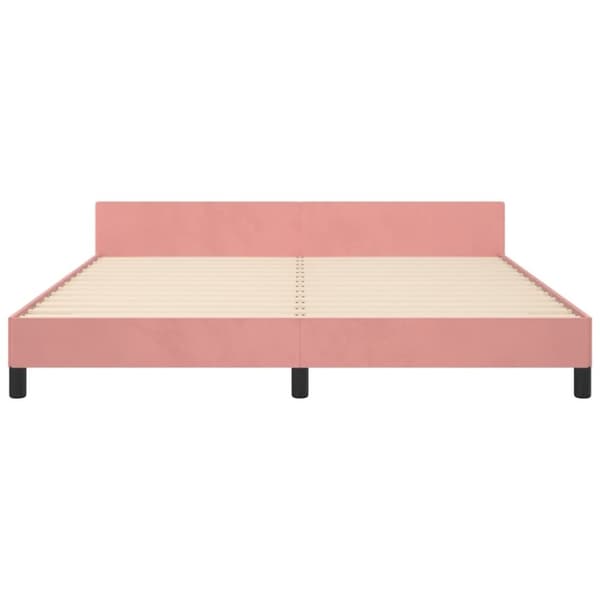 sengeramme med sengegavl 160x200 cm fløjl pink