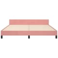 Miniatyrbillede 6 af 10: sengeramme med sengegavl 160x200 cm fløjl pink