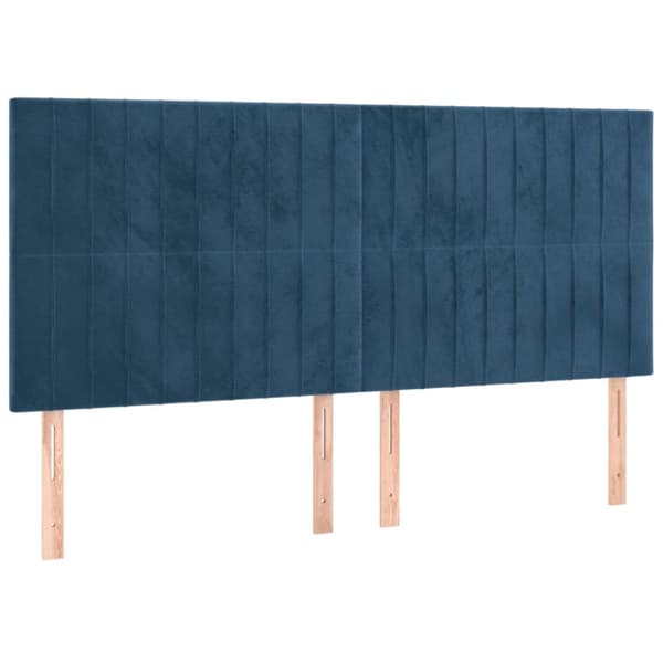 kontinentalseng med madras 200x200 cm fløjl mørkeblå