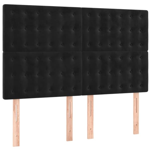 kontinentalseng med madras 140x190 cm fløjl sort