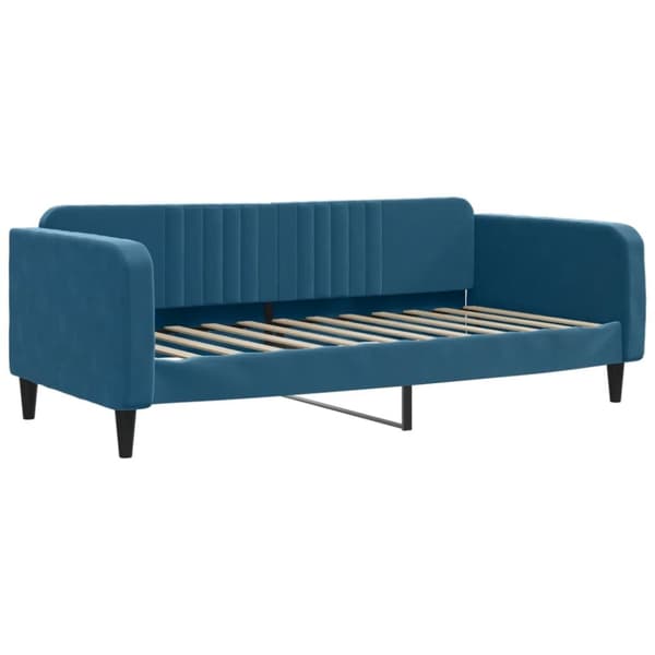 Dagbädd utdragbar med lådor blå 90x200 cm sammet