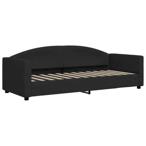 daybed med udtræk og skuffer 80x200 cm stof sort