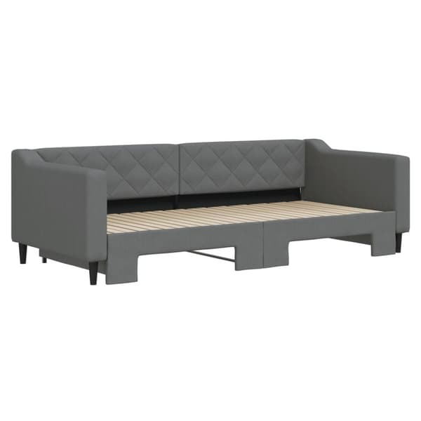 daybed med udtræk 90x200 cm stof mørkegrå