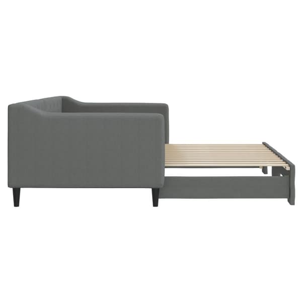 daybed med udtræk 90x200 cm stof mørkegrå