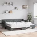 Miniatyrbillede 1 af 10: daybed med udtræk 90x200 cm stof mørkegrå