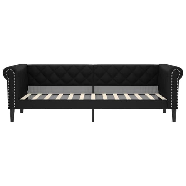 Dagbädd utdragbar svart 90x200 cm konstläder