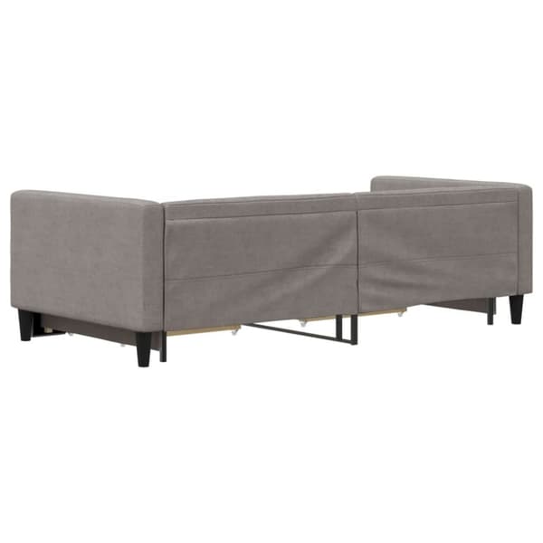 daybed med udtræk og skuffer 90x200 cm stof gråbrun
