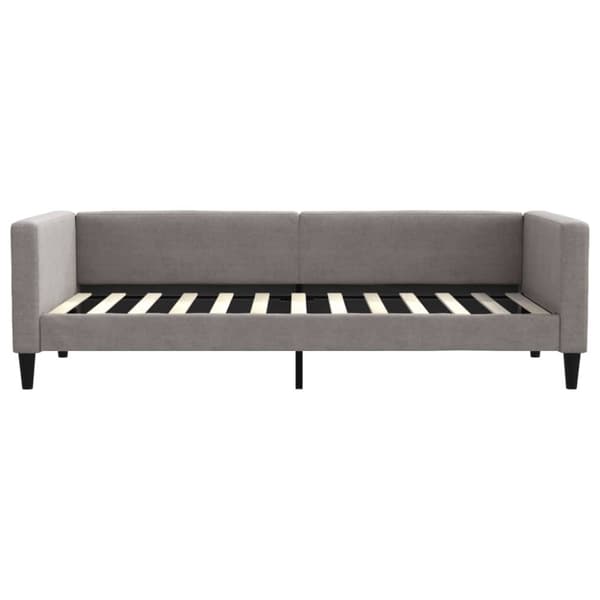 daybed med udtræk og skuffer 90x200 cm stof gråbrun