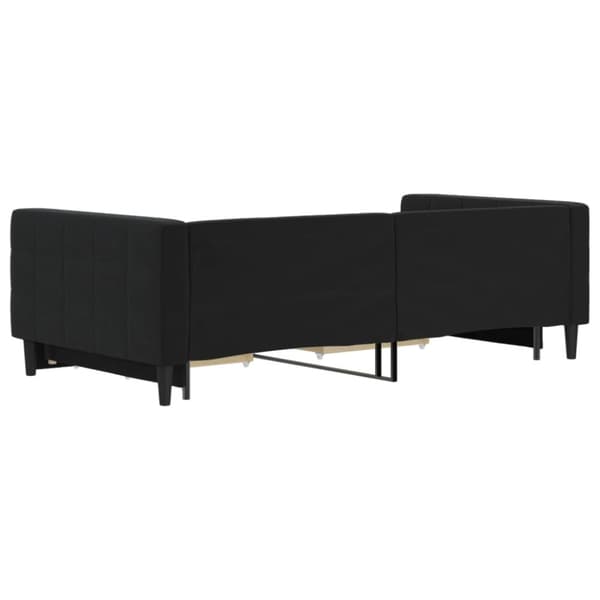 daybed med udtræk og skuffer 100x200 cm velour sort