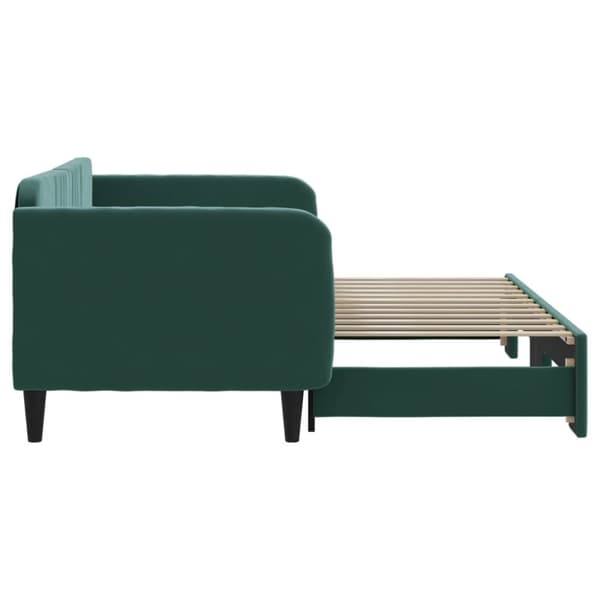 Dagbädd utdragbar mörkgrön 90x200 cm sammet