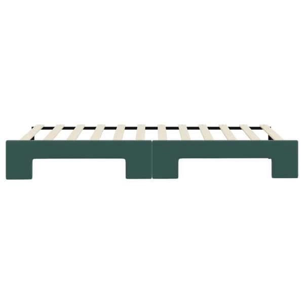 Dagbädd utdragbar mörkgrön 90x200 cm sammet