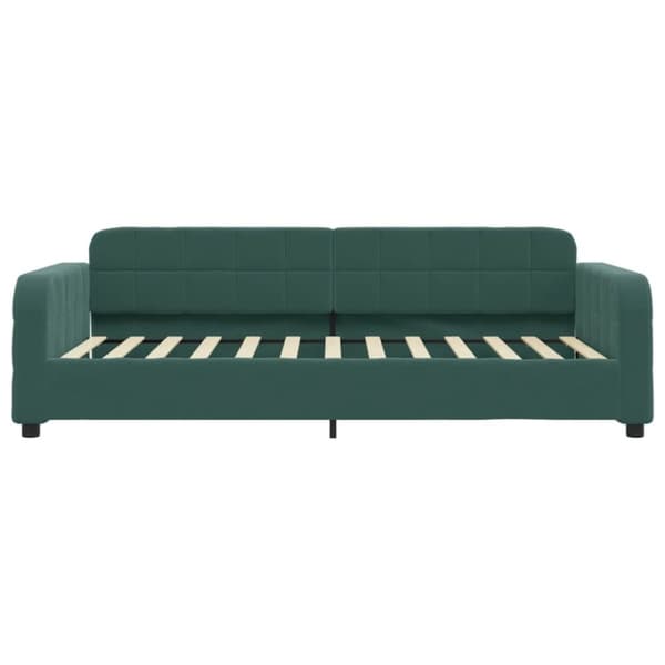 daybed med udtræk 80x200 cm velour mørkegrøn