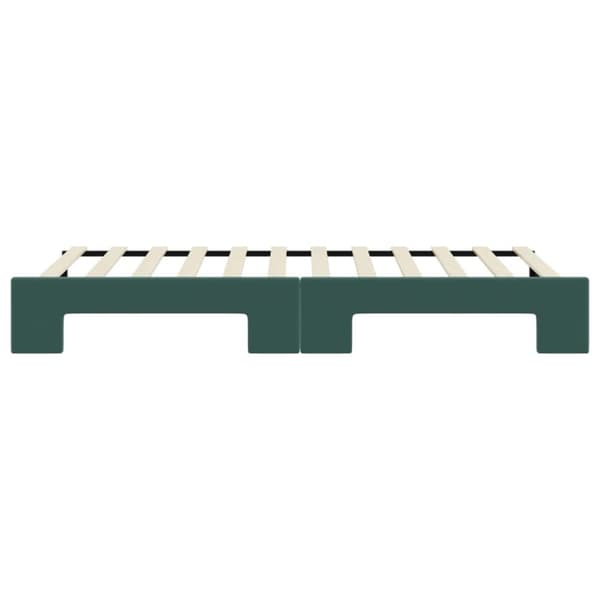daybed med udtræk 80x200 cm velour mørkegrøn