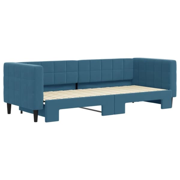Dagbädd utdragbar blå 80x200 cm sammet