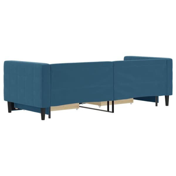 Dagbädd utdragbar med lådor blå 80x200 cm sammet