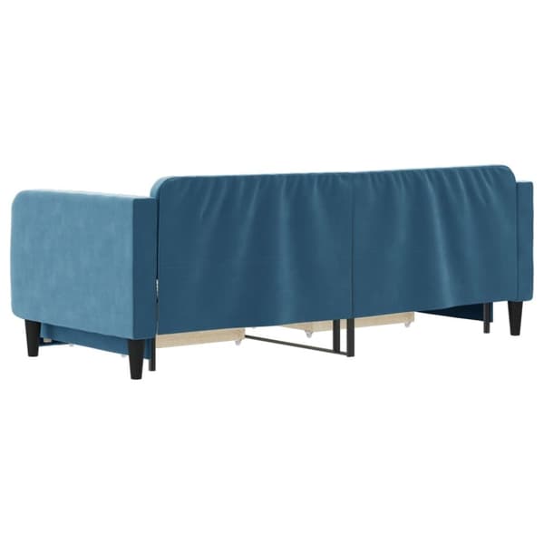 Dagbädd utdragbar med lådor blå 80x200 cm sammet