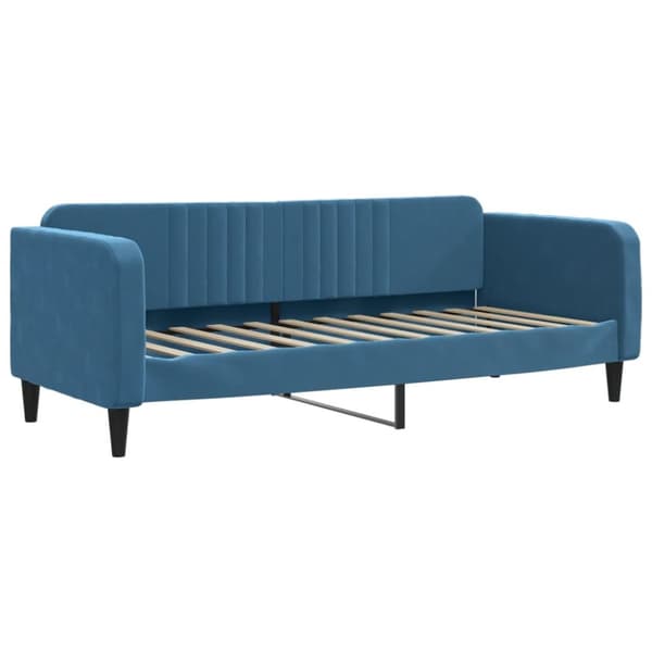 Dagbädd utdragbar med lådor blå 80x200 cm sammet