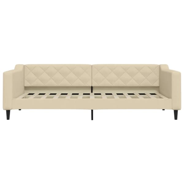 daybed med madras 90x200 cm stof cremefarvet
