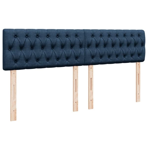 Ramsäng med madrass blå 200x200 cm tyg
