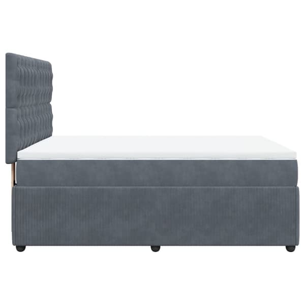 Ramsäng med madrass mörkgrå 140x190 cm sammet