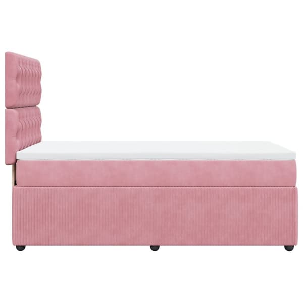 kontinentalseng med madras 90x190 cm fløjl pink