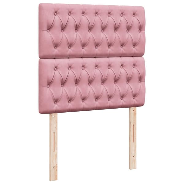 kontinentalseng med madras 90x190 cm fløjl pink