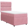 Miniatyrbillede 2 af 10: kontinentalseng med madras 90x190 cm fløjl pink
