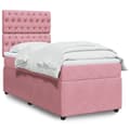 Miniatyrbillede 1 af 10: kontinentalseng med madras 90x190 cm fløjl pink