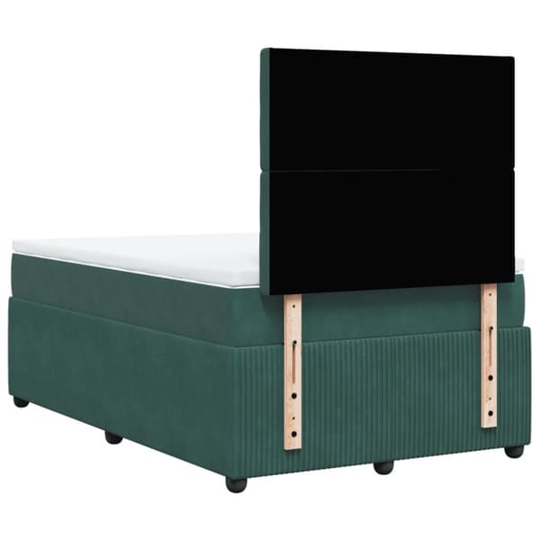 kontinentalseng med madras 120x190 cm velour mørkegrøn