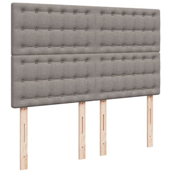 Mannermainen sänky patjalla, taupe, kangas, 140x190 cm