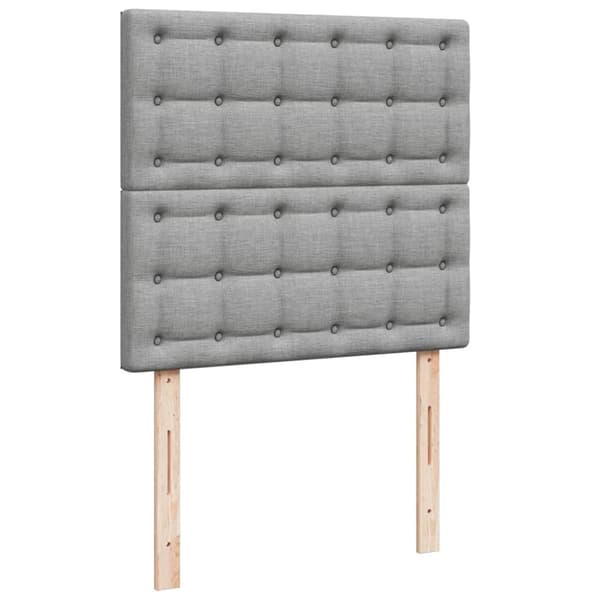 kontinentalseng med madras 90x190 cm stof lysegrå