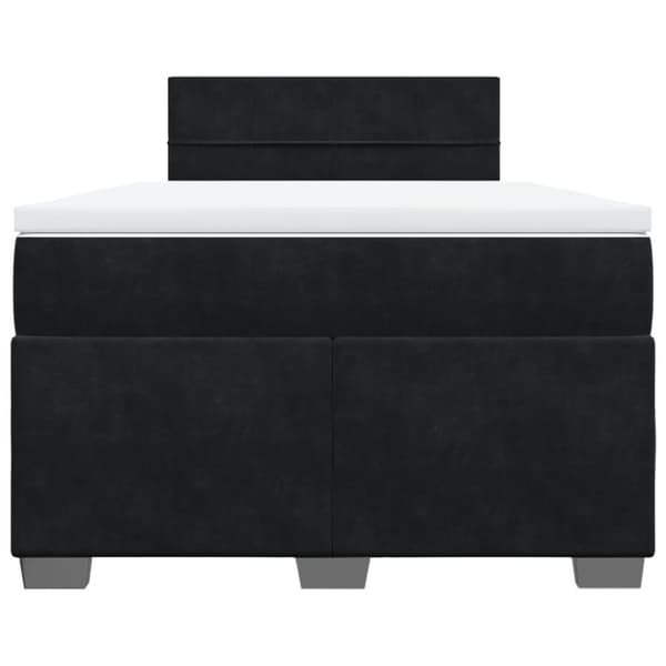 kontinentalseng med madras 120x190 cm velour sort