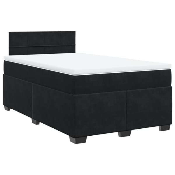 kontinentalseng med madras 120x190 cm velour sort