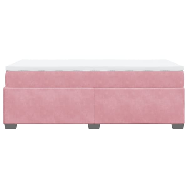 Ramsäng med madrass rosa 90x190 cm sammet