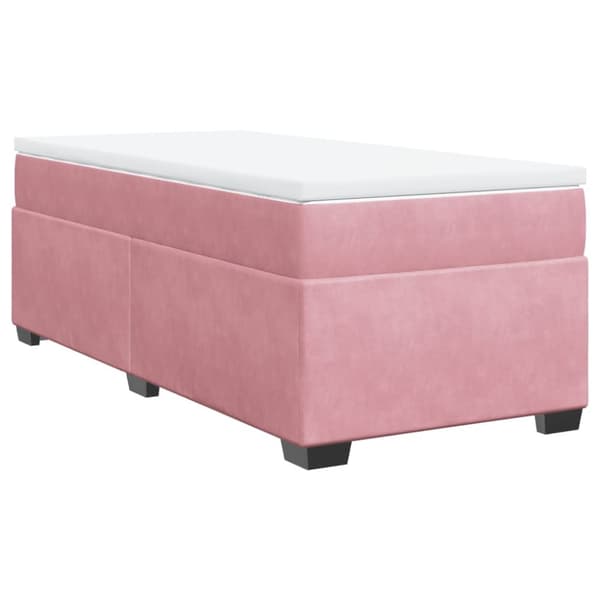 Ramsäng med madrass rosa 90x190 cm sammet