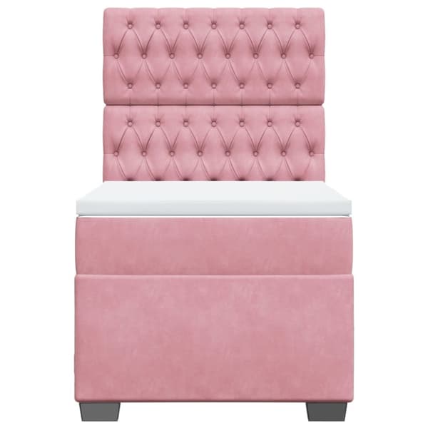 kontinentalseng med madras 90x190 cm fløjl pink
