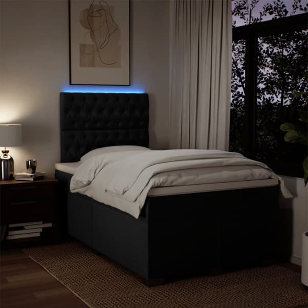 kontinentalseng med madras 120x190 cm stof sort